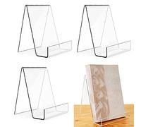 Demarsen 3 pcs Clear Acrylic Book Stand Transparent Book Display Stand Perspex Display Stands for Displaying Books,Notebooks,Picture Books