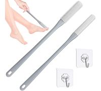 Demarzily Toe Cleaning Brush,Foot Scrubber for Shower with 15.7" Long Handle Soft Silicone Cleaning Shower Brush Foot Care for Seniors,Elderly, Men and Women (Grey)