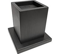 Demase Solid Bamboo Bed & Furniture Raiser XL - Add 6" (15cm) of Height - 8.8cm Square Recess - Get In and Out of Your Bed or Use Furniture with Ease | 1x Extra Raiser | (Black)