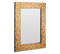 demast printed damask pattern wall mirror in gold wooden frame