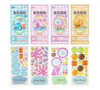 Demaxiyad 3D Stickers for Scrapbooking, 4 Sheets Stackable Decoration Decals, Crystal Resin Decorative Stickers, for Office Desk, Tablet Case, Birthday Present, Reusable & Easy Peel