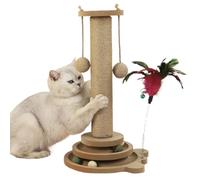 demaxiyad 4-in-1 Cat Scratching Post and Cat Furniture - Multifunctional Activity Centre with 2 Sisal Balls and Ball Circuit Interactive Toy for Kittens and Fun Games