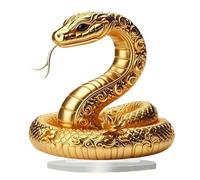 demaxiyad Acrylic Gold Snake - 2D Acrylic Animal Figurine Statue,Chinese Feng Shui Snake Figurines, Collectible Golden Wealth Figurine Home Decor for Home Living Room