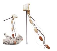 demaxiyad Cat Toy Fishing Rod, Pet Toy in the Shape of Food | Interactive Cat Cane with Bell and Fringe for Indoor and Outdoor Hunting