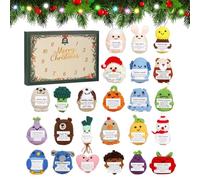 Demaxiyad Christmas Calendar, 2D Acrylic Pendant Cute, 24 Days Crochet Doll Handmade Positive Animals, Suitable For Desk Decoration, Holiday Gifting