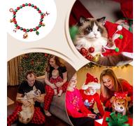 demaxiyad Christmas Collar for Cats | Collar for Female Puppies | with Bow Bell and Pendants Christmas Tree Santa Snowman Snowflake Reindeer - Party Accessory for Dog and Cat