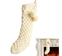 demaxiyad Christmas Stocking Decoration, Farmhouse Knitted Stockings | 18 Inch Stocking Decorations for Holiday | Large Size Solid Color Hand Woven Stockings Decorations for Family