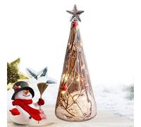 demaxiyad Christmas Tree with Lights, Christmas Tree Light, Creative Santa Claus in the Shape of Glass Tree - Illuminated Christmas Tree, Christmas Table Decor, Christmas Decorations for Tables