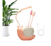 demaxiyad Cute Table Lamp - Rechargeable LED Snail Table Lamp Reading Lights | Foldable Eye Protection Desk Lamp with Pen Holder, Bedroom Desktop Decoration