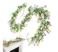 Demaxiyad Easter Garland, 2 Pieces Easter Egg Spring Garland Decoration, Artificial Spring Ornaments, For Fireplace Mantel, Wall, Window, And Tree Decoration