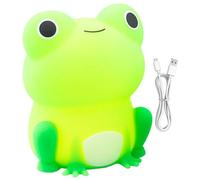 demaxiyad Frog Table Lamp | Silicone Automatic Timing Turn Off Rechargeable USB Night Light | Animal Night Light for Girls Boys Nursery Home