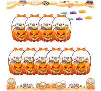 demaxiyad Halloween Bags for Candy | Happy Goodie Snack Bags | Festive Clear Basket Pouch for Home Festival Party School Outdoor Yard Candy Classroom Food Girl Boy