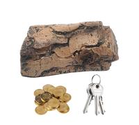 demaxiyad Hide a key, hide a key outside, fake wooden key cover, secure storage box, garden ornament, gadgets, outdoor decoration for lawn and yard