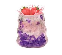 demaxiyad Insulated Coffee Cups, Dried Flower Glass Cup for Coffee and Tea, 160 ml for Home Kitchen Drinks Tea Milk Water Christmas Party