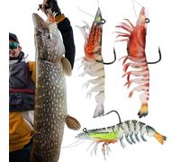 demaxiyad Lyer Swimming Robotic Swimming Fishing Lure | 3X Realistic 3D 3X Shrimp Bait, TPE Bass Lures, Innovative Fishing Jigs Saltwater Fishing Kit for Trout