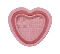 demaxiyad Makeup Cleaning Bowl, Brush Cleaning Bowl, Heart Shape Silicone Cosmetic Brush Cleaning Tool - Portable Washing Tool for Brushes, Sponges, Buffers