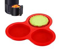 Demaxiyad Silicone Egg Molds for Air Fryer, 3-Piece Round Pancake & Patty Maker - Foldable Storage & Oven Safe, Ideal for Quick Breakfast, Party Bites & Camping Cooking