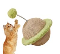 demaxiyad Sisal Ball Scratching Post Cat Toy with Feather and Scratching Sisal Ball - Training Toy for Kittens with Claw Sharpening, Exercise, Hunting to Reduce Boredom and