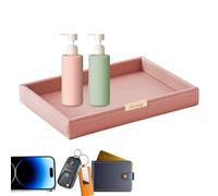 demaxiyad Valet Tray for Men, Leather Tray - Stylish Desk Tray, Multifunctional Bedside Organizers, Table Jewelry Holder for Modifications, Key, Phone,
