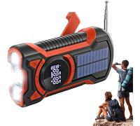 demaxiyad Weather Radio - Manual Radio with Built-in Solar Panel | Rechargeable Torch 5000mAh Waterproof High Brightness for Home Security Camping Hiking Outdoor Adventures