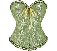 Demays Corset Tops for Women Bustier Shapewear Lingerie Lace Tied Tight Corset Corset Tops for Women Women's Top Bodysuit (green,XS)