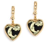 DEMDACO Art Heart Women's Durable Brass Metal Everyday Hoop Earrings with Attached Backs in Gifting Box, Dangle, Brass, No Gemstone