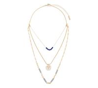 DEMDACO Beaded Love Heart Prayer, Indigo Blue/Gold 16.5 Inches Plus Extension Beads/Metal Everyday Fashion Layered Necklace
