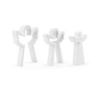 DEMDACO Christmas Tabletop Figurine Holiday Statue from Faithful Finds Collection 6 x 8 Inch Wood White Nesting Angels Set of 3