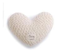 DEMDACO Cream Heart Shaped 10 x 11 inch Plush Polyester Decorative Throw Giving Pillow