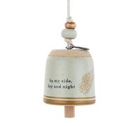 DEMDACO Decorative Holiday Hanging Christmas Tree Ornament 2 x 2.5 Inch Ceramic Stoneware Guardian Angel by My Side Bell