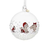 DEMDACO Decorative Holiday Hanging Christmas Tree Ornament 4 x 4 Inch Glass Pooh Classic Yellow Bear 2025 Dated