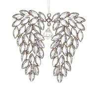DEMDACO Decorative Holiday Hanging Christmas Tree Ornament 5 x 5 Inch Iron and Acrylic Sparkly Glitter Angel Wing