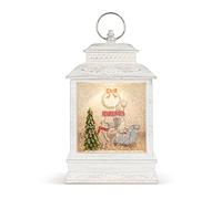 DEMDACO Decorative LED Lit Holiday Musical Glitter Snow Globe Lantern Plays Classic Christmas Tunes 6 x 10 Inch Resin and Acrylic Pooh Classic Yellow Beat and Piglet