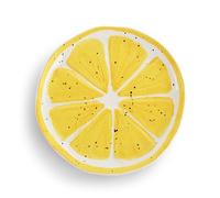 DEMDACO Decorative Serving Dining Dish Appetizer Plate, 8 Inch Ceramic Stoneware, Lemon