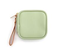 DEMDACO Electronic Accessories Tech Pouch Carry Case Travel Organizer for Cables Chargers and Headphones 4 x 4 Inch Sage Green