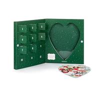 DEMDACO Holiday Activities & Traditions Colorful Display Card Adult Countdown Days to Christmas Activity Advent Heart Shaped 103 Piece Puzzle Dogs in Holiday Sweaters