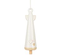 DEMDACO Love Angel Bell - 6.5 x 2 Inch Ivory Stoneware Decorative Hanging Ornament