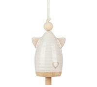 DEMDACO Love Mini Angel Bell - 3 x 2 Inch Ivory Stoneware Decorative Hanging Ornament