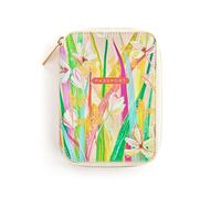 DEMDACO Passport Wallet With RFID Protection and Built In Tracker Holder 4 x 6 Inch Vegan Leather Floral Pink