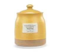 DEMDACO Pooh Classic Yellow Bear Everyday Collection Kindness and Caring Are Made For Sharing Honey Bee Yellow 5.5 x 5.5 Stoneware Cookie Pastry Counter Top Storage Container Jar