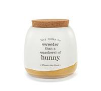 DEMDACO Pooh Classic Yellow Bear Everyday Collection May Today Be Sweeter Than Smackerel Of Hunny Pooh Classic Yellow Bear 4.5 x 3.5 Stoneware with Cork Lid Cookie Storage Jar Canister