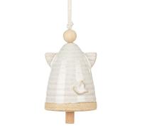 DEMDACO Remembrance Dove - Mini Angel Bell - 3 x 2 Inch Ivory Stoneware Decorative Hanging Ornament