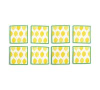 DEMDACO Reusable Absorbent Cloth Cocktail Napkins from Design Serving Collection 5 Inch Square Polyester Fiber Lemons Set of 8