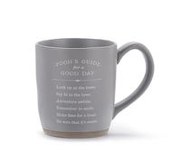 DEMDACO Winnie-the-Pooh Everyday Collection Pooh's Guide For A Good Day Grey Wash 14 ounce Stoneware Coffee Cup Mug For Your Favorite Morning Brew