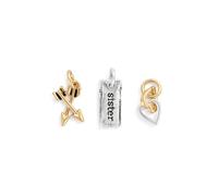 DEMDACO Women's Iron Metal Convertible Dangle Charm Jewelry Pendants, Addition to Bracelet & Necklace Chains, Set of 3, 1 x 0.5 Inch Each, Iron, No Gemstone