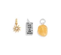 DEMDACO Women's Iron Metal Convertible Dangle Charm Jewelry Pendants, Addition to Bracelet & Necklace Chains, Set of 3, 1 x 0.5 Inch Each, Iron, No Gemstone