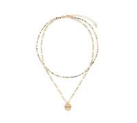 DEMDACO Your Journey Collection Beaded Women's 15+2 Inches Brass & Iron Metal Everyday Layered Necklace in Gifting Box, 15+2 Inches, Brass, No Gemstone