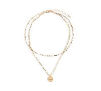 DEMDACO Your Journey Collection Beaded Women's 15+2 Inches Brass & Iron Metal Everyday Layered Necklace in Gifting Box, 15+2 Inches, Brass, No Gemstone