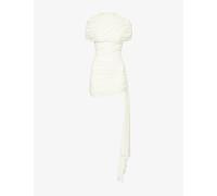 Deme Womens Deme The Hazel Draped Stretch-Jersey Mini Dress Off White XS