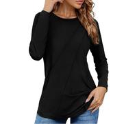 Demegimi Women’s Long Sleeve T-Shirt Basic Top Solid Tee Casual Blouse | Soft Cotton Feel, Relaxed Fit, Easy Matching, Casual Daily Wear, Autumn Winter Wardrobe Essential